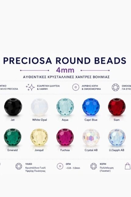 4mm Preciosa Round Beads