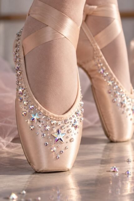 Preciosa crystals on ballet shoes