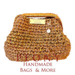 Peony Χειροποίητη Πλεκτή Τσάντα Clutch – Χρυσή & Χάλκινη Λάμψη