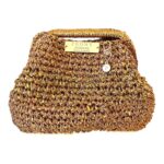 Peony Χειροποίητη Πλεκτή Τσάντα Clutch – Χρυσή & Χάλκινη Λάμψη