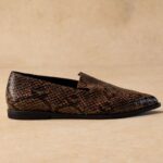 Γυναικεία παπούτσια TFP Μυτερά μοκασίνια – V204 – Brown Snake Print The Fashion Project