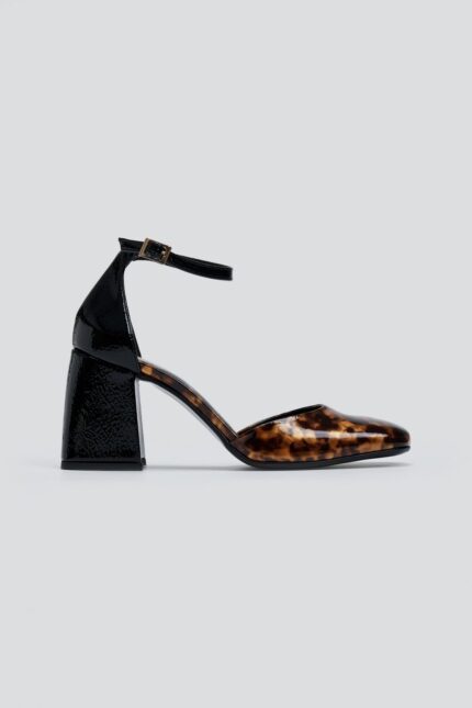 Γυναικεία παπούτσια TFP Λουστρίνι γόβες με Tortoise Print – 753 – Camel The Fashion Project
