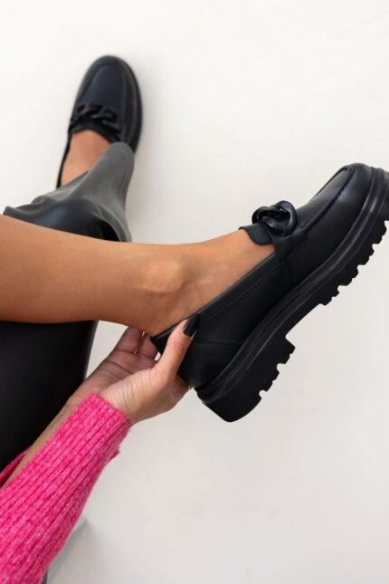 Γυναικεία loafers RAGAZZA Δερμάτινα chunky loafers – 0186 (ματ δέρμα) – Μαύρο The Fashion Project