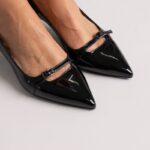 Γυναικεία slingback TFP Γόβες slingback με kitten heel – 520 – Black Patent The Fashion Project